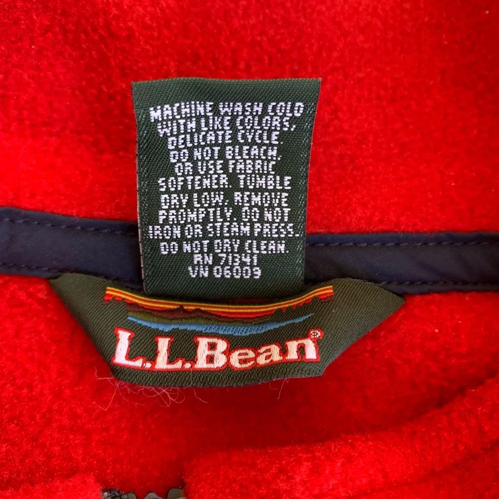 LL Bean Fleece Vest Polartec XL Zip Front Red - Picture 4 of 10
